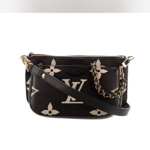 Louis Vuitton Black and Cream Crossbody Bag with Iconic Design